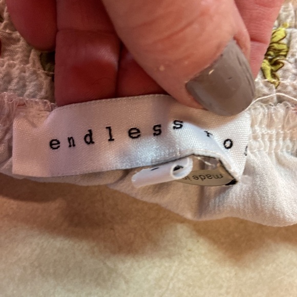 Endless Rose Floral Ruffle Off Shoulder Bishop Sheer 2 Tiers Elastic Waistband - Picture 11 of 15